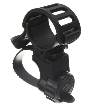 

360 Degree Swivel Bike Bicycle Cycle Flashlight Torch Mount LED Head Front Light Holder Clip Rubber for Diameter 20-45mm