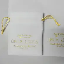 Шнурок бархатные ювелирные изделия Подарочный мешок от пыли с 2 цветами печать логотипа для упаковки ювелирных изделий и хранения