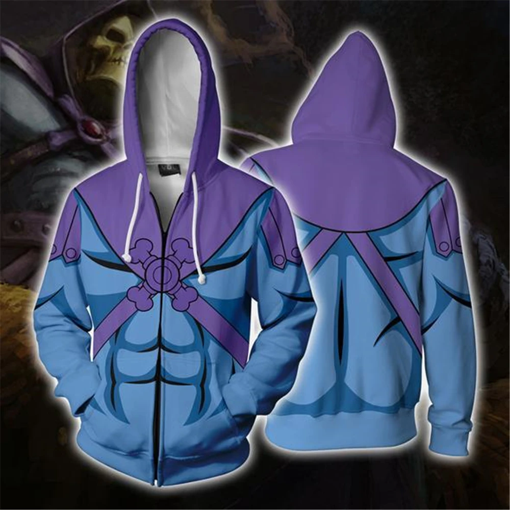 

He-Man and the Masters of the Universe Cosplay Costume 3D Print Sweatshirt Zipper Hooded Cartoon Sweatshirt fashion Jackets