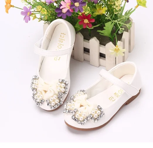 Xinfstreet/Обувь для девочек; мягкая кожаная детская дизайнерская обувь принцессы; обувь для девочек с цветочным принтом и жемчугом; размеры 21-35; детская обувь для девочек