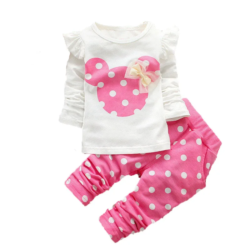 Комплекты одежды для маленьких девочек с изображением Минни и Микки из мультфильма «Холодное сердце»; брендовая одежда для новорожденных; штаны с героями мультфильмов; детский спортивный костюм; Bebes - Цвет: Only Set