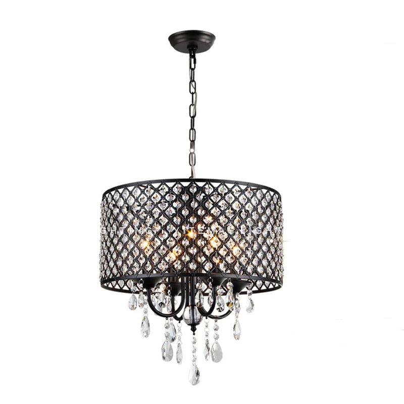 black luxury crystal chandelier dining room bedroom hanging lights suspended nordic art deco