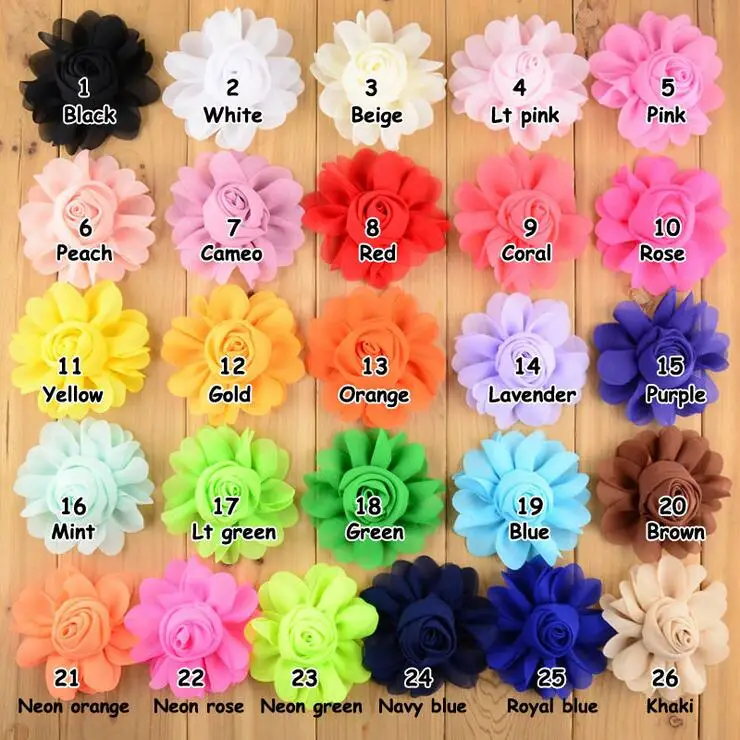 

30PCS 8.5CM chiffon flower for kid headband DIY craft can choose colors(HMF-86)