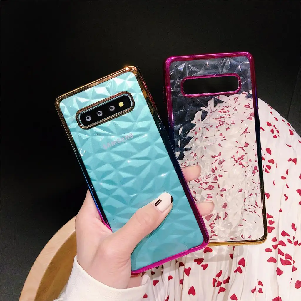 

Diamond Pattern Gradient Edge Case For Samsung Galaxy S10 S9 S8 Plus Note 9 8 A6 A7 2018 A70 A50 A40 A30 A20 A10 M20 Phone cover