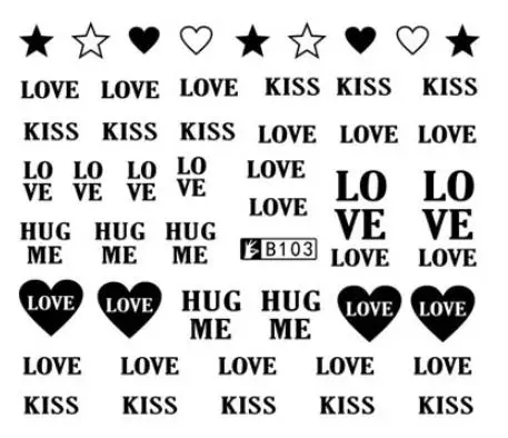 

Nail Art Sticker Water Decals Love English Letter Star DIY Design Decoration Manicure Nails Slider Stickers Foil Wraps Pegatinas