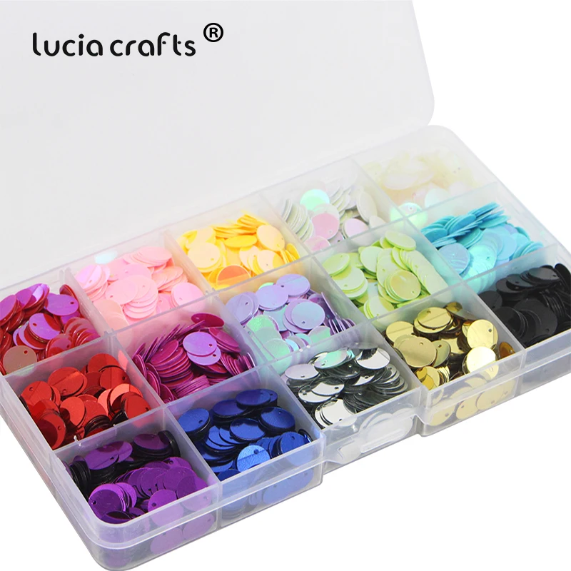Lucia crafts 1 корлот 10 мм микс 15 цветов Круглый хлопковый Радужная чашка блесток шитье