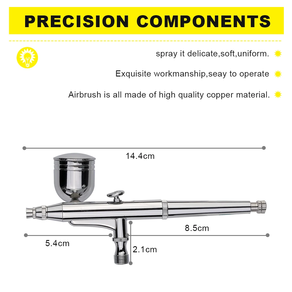 0,2/0,3/0,5 мм насадки двойного действия Аэрограф Воздушный компрессор комплект 7cc/22cc чашка пистолет-распылитель для ремесло торт Краски арт Краски опрыскиватель
