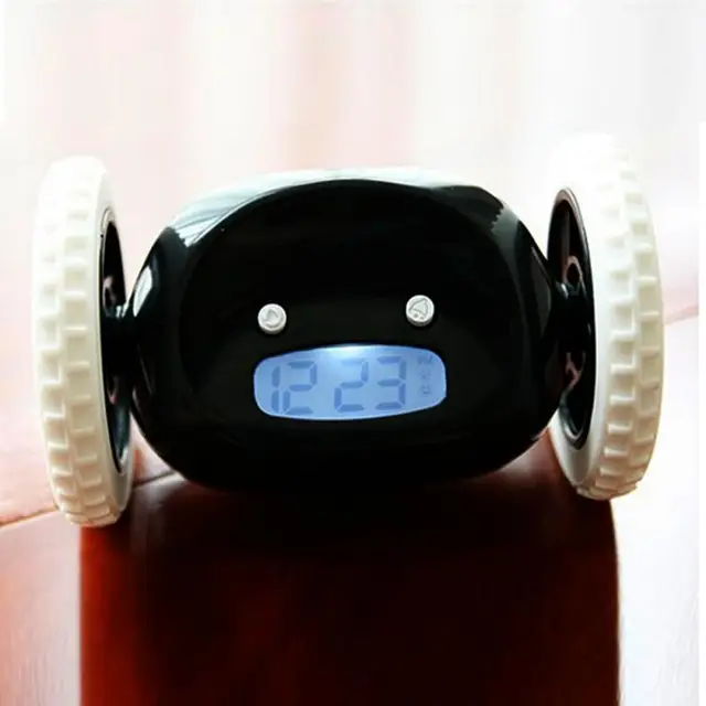 Cute Design Lazy Escape Moving Alarm Clock Runing Fashion LED Digital