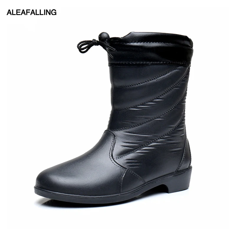Aleafalling Fashion new design high rain boots waterproof flat shoes