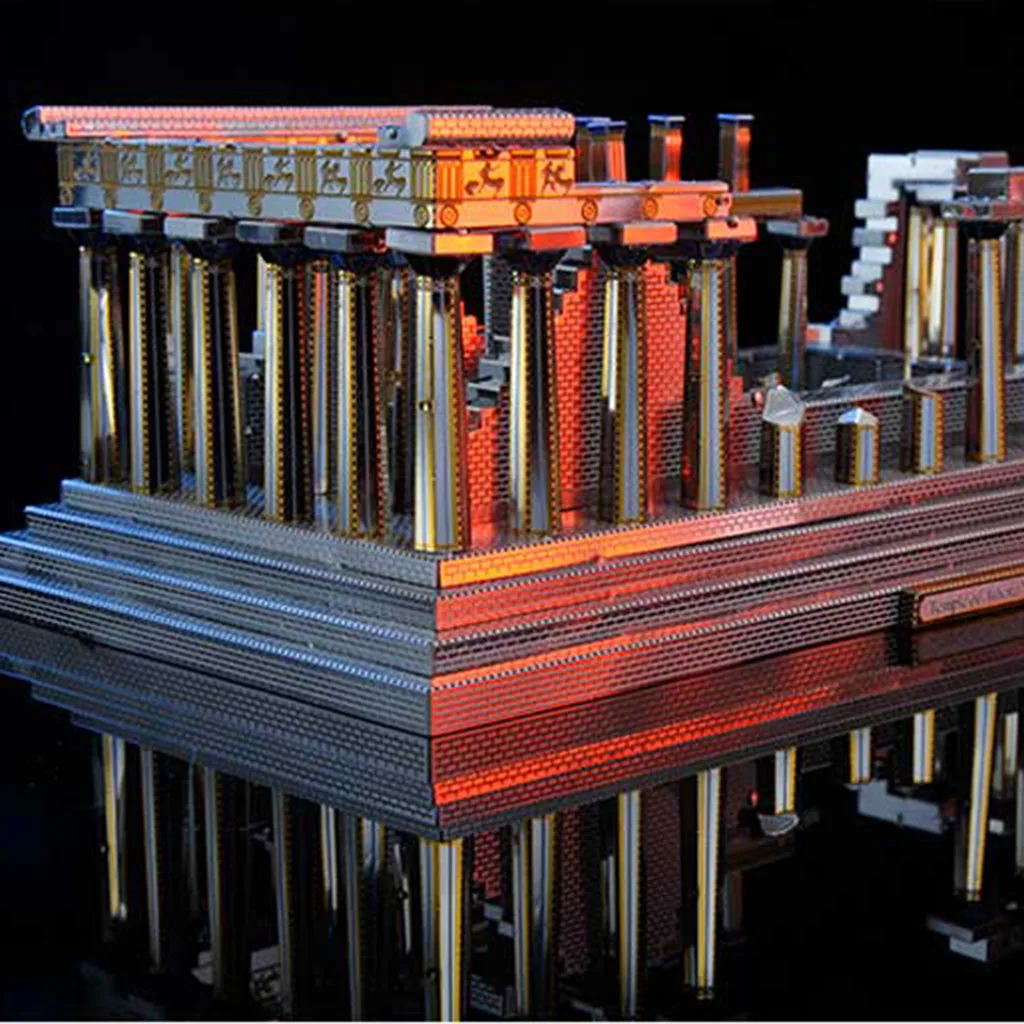 142pcs/ set 3D Metal Puzzles - DIY Greece Temple of Athena Model Assemble Model Kits Jigsaw Building Toy Home Decor Souvenirs