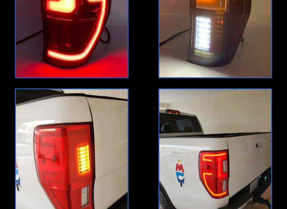 Top Car Styli Tail Lamp for Ford Ranger Raptor LED Tail Light 2012-2019 New Ranger LED Rear Lamp LED Turn Signal LED Brake Reverse 9