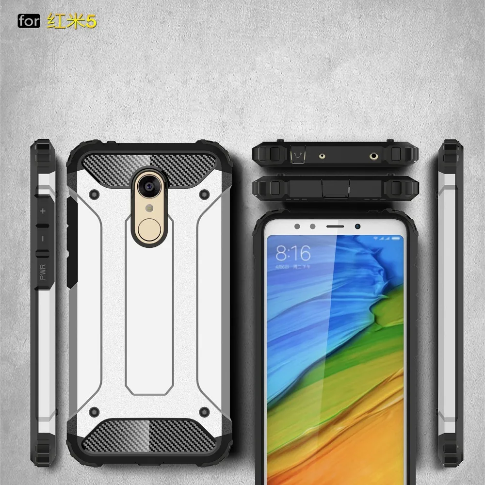 

For Xiaomi Redmi 5 Plus 5 6 6 Pro Diamond Armor Shockproof Hybird Hard and durable rubber sleeve Capa For Redmi 6 6 Pro 5 Cover