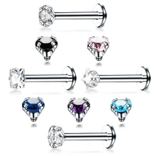 Piercing de orelha de tragus, 1 peça, piercing de orelha, lábio, barbell, anéis, cartilagem da orelha, corpo de gema joias,