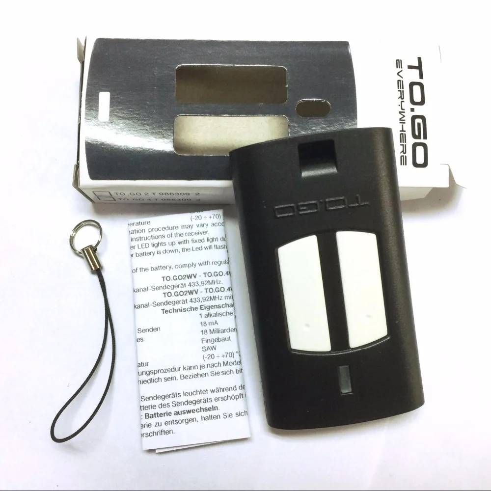 

2pcs Free Shipping RF transmitter for BENINCA TO.GO rolling code 433,92Mhz