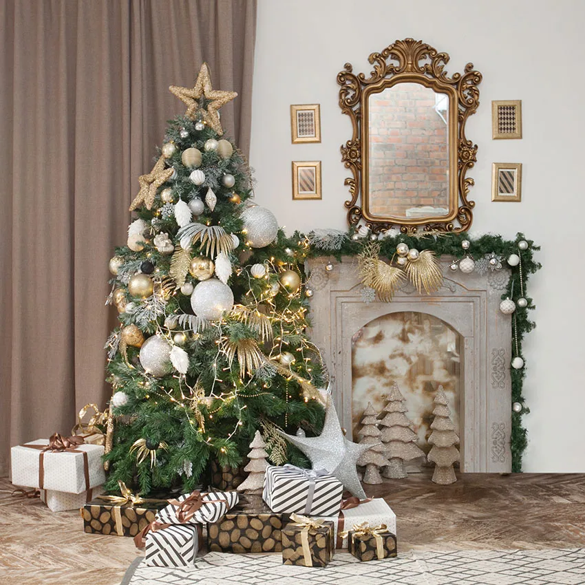 

5x7f vinyl photography backdrops Christmas photo background Tree Gifts Toy Indoor Children backgrounds for photo studio