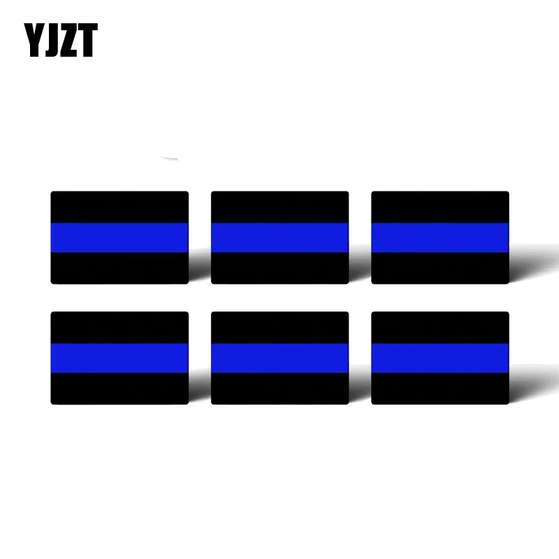

YJZT 6X 4.8CM*3.2CM Reflective Police Blue Car Sticker With A Funny Personality Decal PVC 12-0479