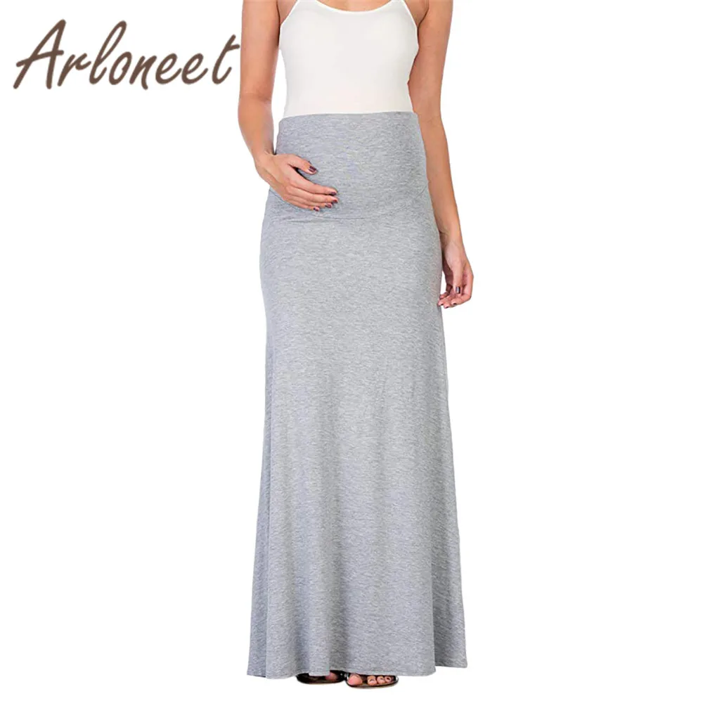 

ARLONEET Clothes Sexy women maternity Skirts Solid Soft casual skirt Large size 5XL Summer Party ladies skirts pregnanct clothes