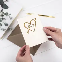 Деревянная открытка на день Святого Валентина-Персонализируйте инициалы на дереве-подарок для нее-подарок для Него, открытка на день Святого Валентина