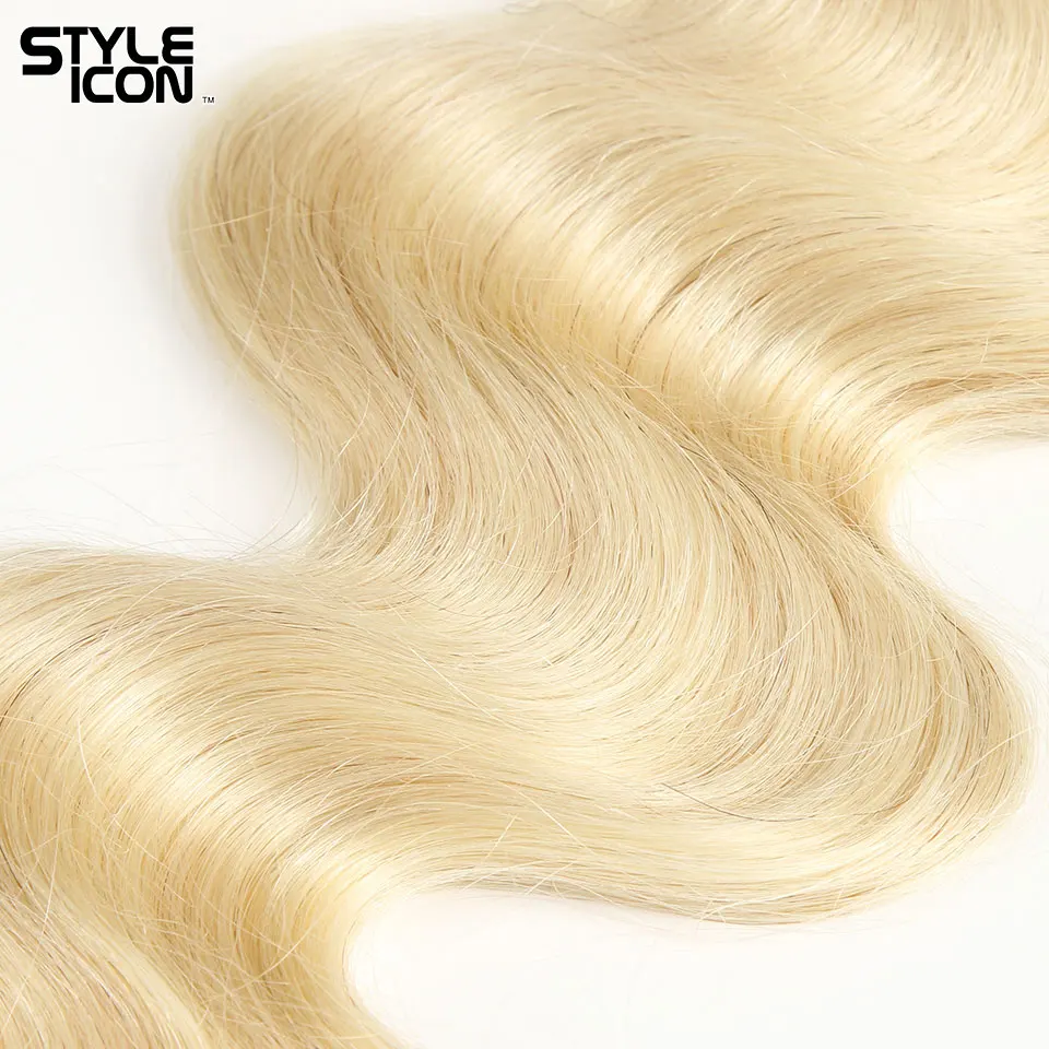 Styleicon Hair Blond 613 Body Wave Human Hair Weaving Brazilian 3 Bundles a Lot 10inch to 26inch Blond Hair Weft for Sewing