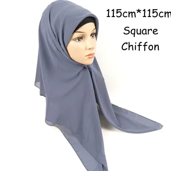 

J1 High quality 115cm square chiffon hijab scarf wrap shawls women scarf scarves long headband 10pcs/lot