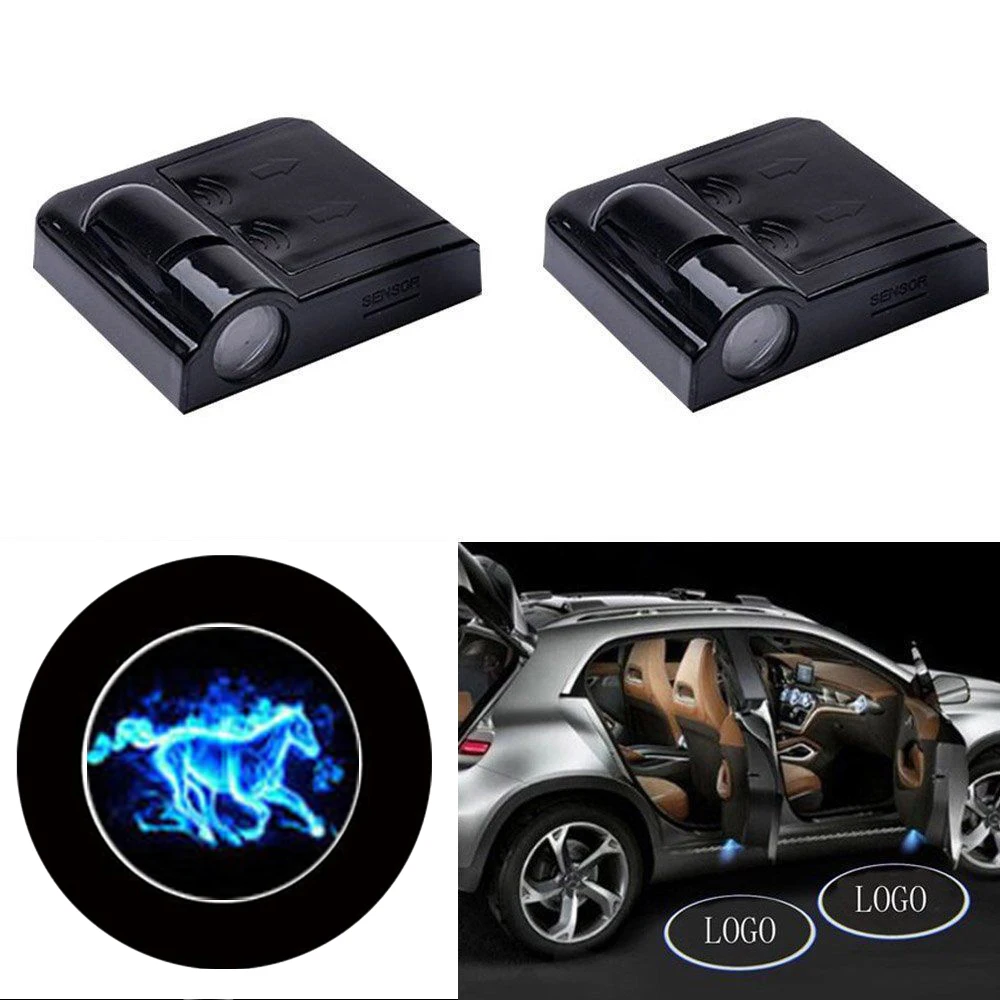 Us 8 09 18 Off 2x Wireless Led Car Door Projector Lights Auto Courtesy Welcome Logo Shadow Lamp Laser Projection Magnet Sensor Fire Horse Logo In