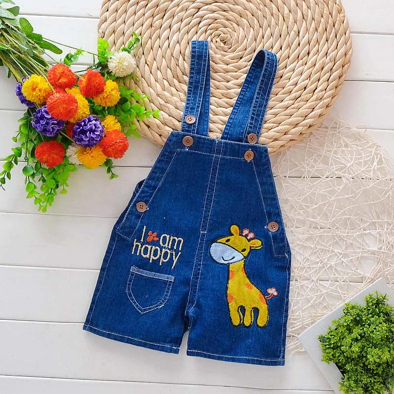 

BibiCola 2019 Baby Boys Girls Denim Bib Pants Overalls Jean Outfits Children Shorts Jumpsuit Outfits Boys Summer Clothes