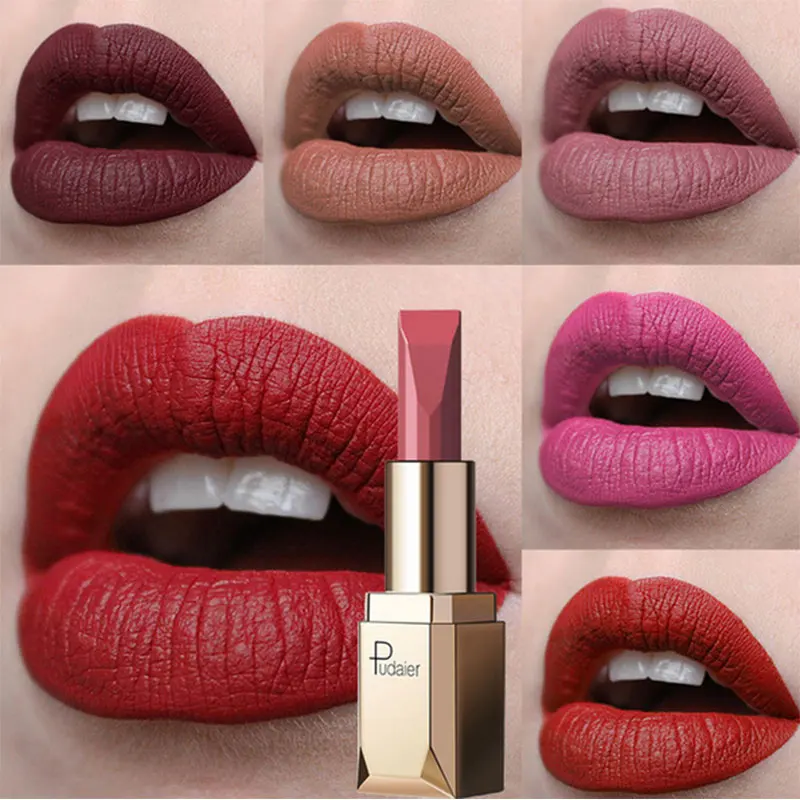 

Pudaier 1PC 26Colors Matte Lipstick Kyliejen Waterproof Makeup Nude Batom Long Lasting Labiales Pigment Velvet Miss Sexy