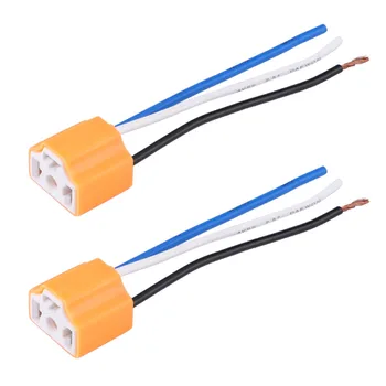 

2Pcs H4/9003/HB2 Female Pigtail Ceramic Headlight Connector Plug Adapter Socket New LED Bulb Socket Connector