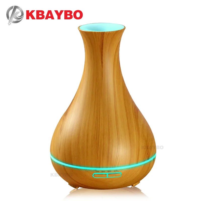 

KBAYBO 400ml Aroma Essential Oil Diffuser Electric Wood Grain Ultrasonic Cool Mist Humidifier for Office Home Bedroom LivingRoom