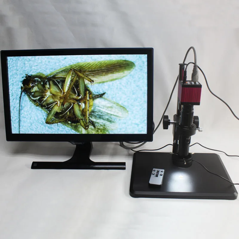

HDMI USB Industrial Microscope Camera TF Card Video Recorder+Optical 10X-200X C-mount Lens+LED Lights+Fine-tune Repair Workbench