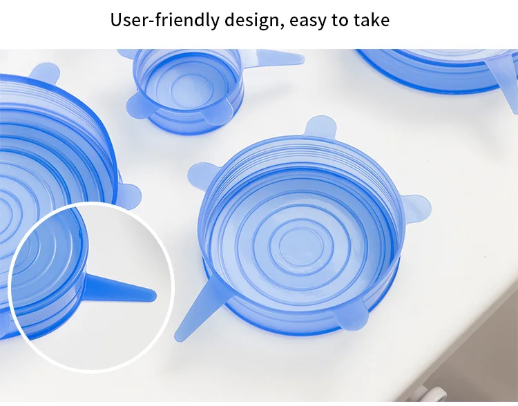 ORZ 6 шт. кухонные инструменты Крышка для чаши Крышка для кастрюли Премиум стрейч силиконовая крышка для чаши пищевая обертка свежая крышка уплотнительная крышка