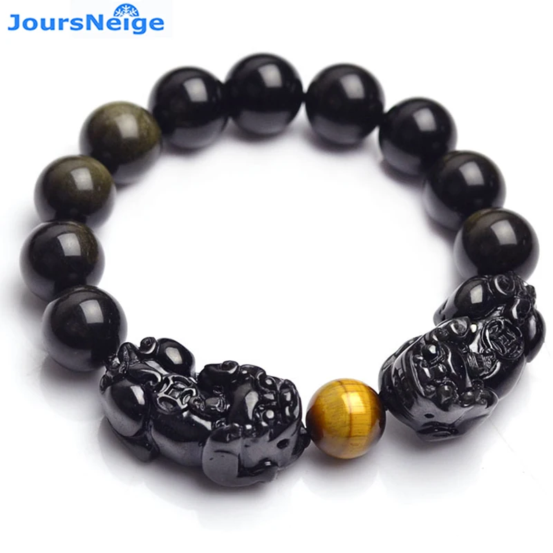 

Wholesale Natural Golden Obsidian Beads Stone Bracelets with Obsidian PiXiu Bracelets Evil spirits for Men Women Crystal Jewelry