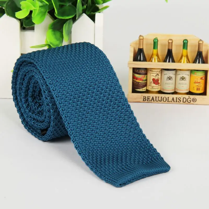 SHENNAIWEI модный вязаный галстук 5,5 см, обтягивающий вязаный узкий галстук, тонкие мужские шерстяные галстуки, вязаные ленты, дизайнерские - Цвет: Faint blue