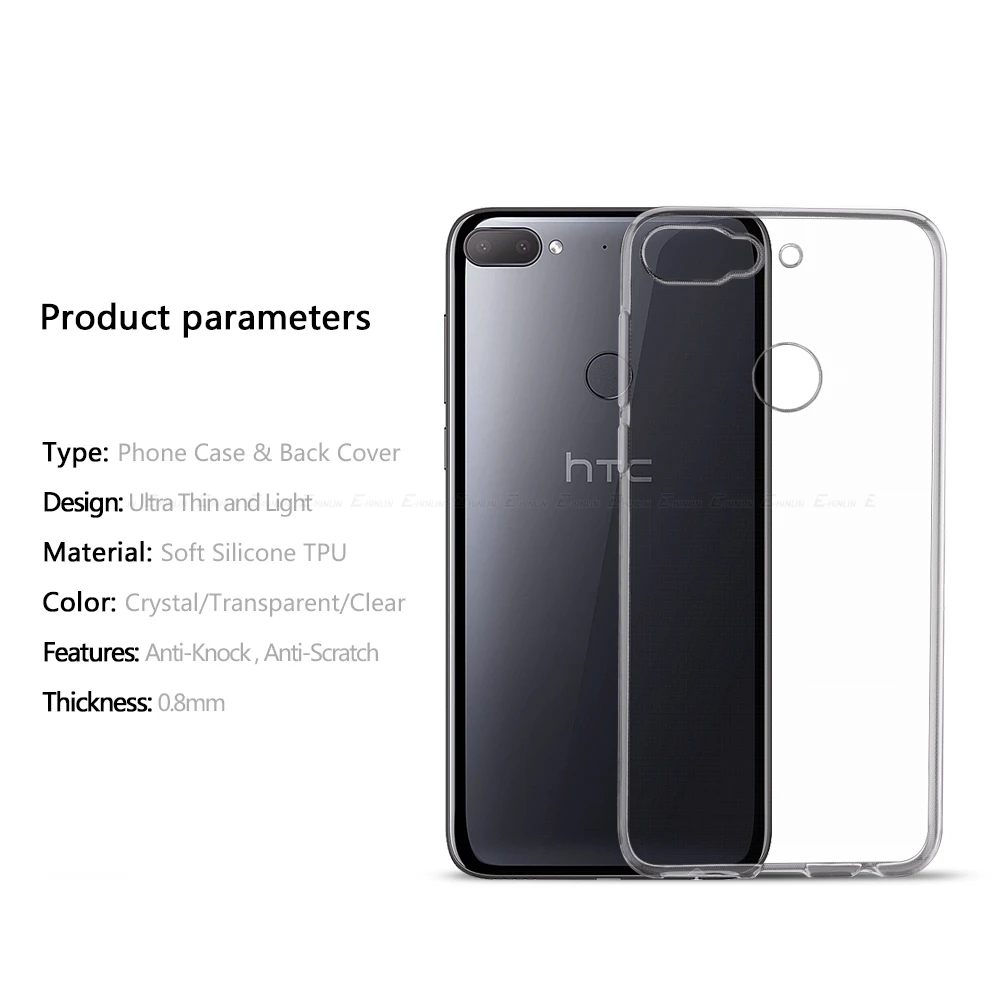 Ультратонкий Прозрачный мягкий защитный чехол из ТПУ для HTC Desire 20 Pro 19s 19 12 12s Plus 10 Evo