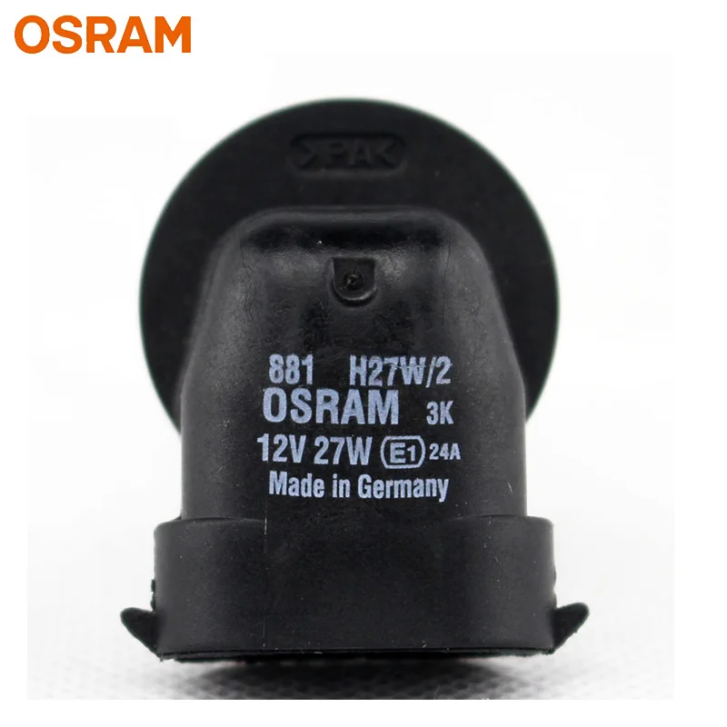 OSRAM оригинальные 881 H27/2 W 12V 27W 3200K стандартные Автомобильные противотуманные фары замена авто светильник OEM качество Германия E1(один