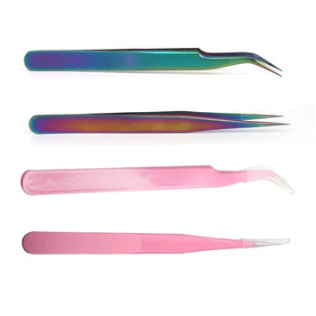 

Straight Curved Tweezer Individual Lashes Stainless Steel Tweezers for Eyelash Extension Nail Quality Mink Lashes Tweezers