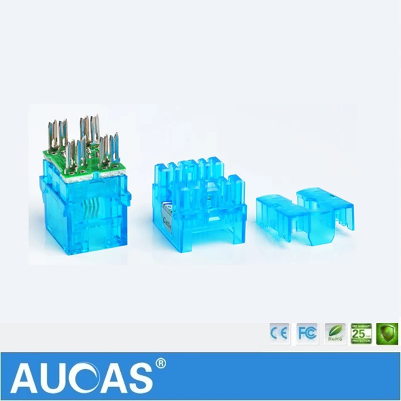 5 шт AUCAS Gigabit красный CAT5E RJ45 Keystone Jack неэкранированный прозрачный модульная сетевые кабели модульный разъем