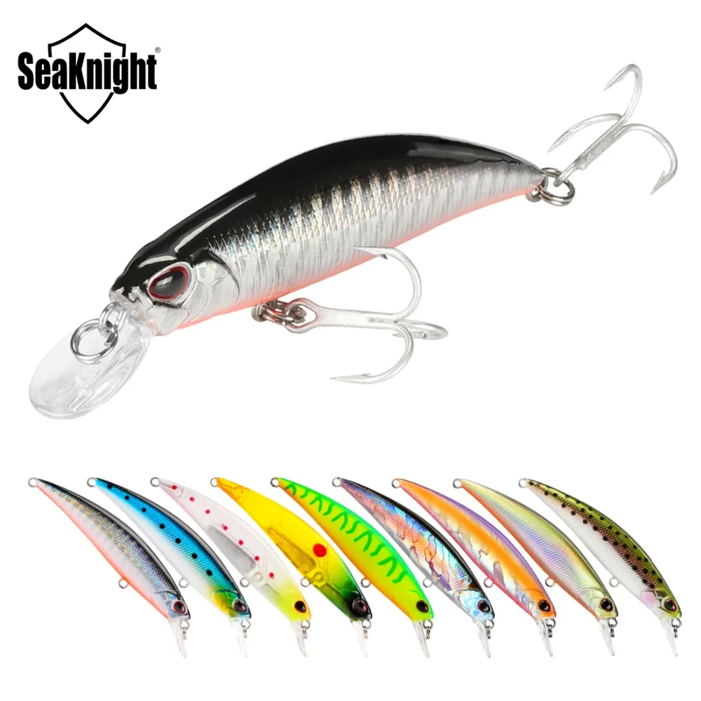 

SeaKnight SK040 Sinking Minnow Lures 5 Colors 9.5g 70mm Hard Bait 5PCS With VMC Hook 3D Fish Eyes Saltwater Fishing Lure Baits