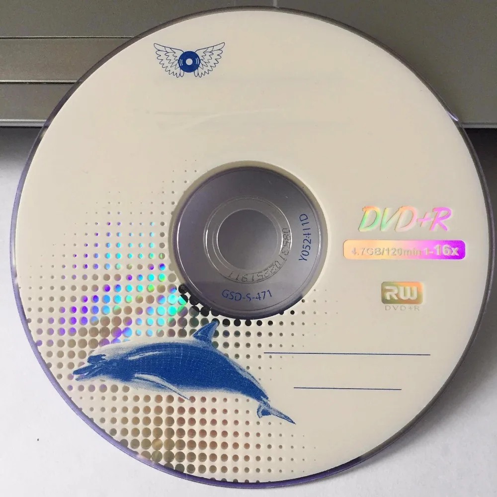 Оптовая продажа 50 дисков класса А x16 4 7 GB пустой синий с рисунком Кита DVD + R диск |