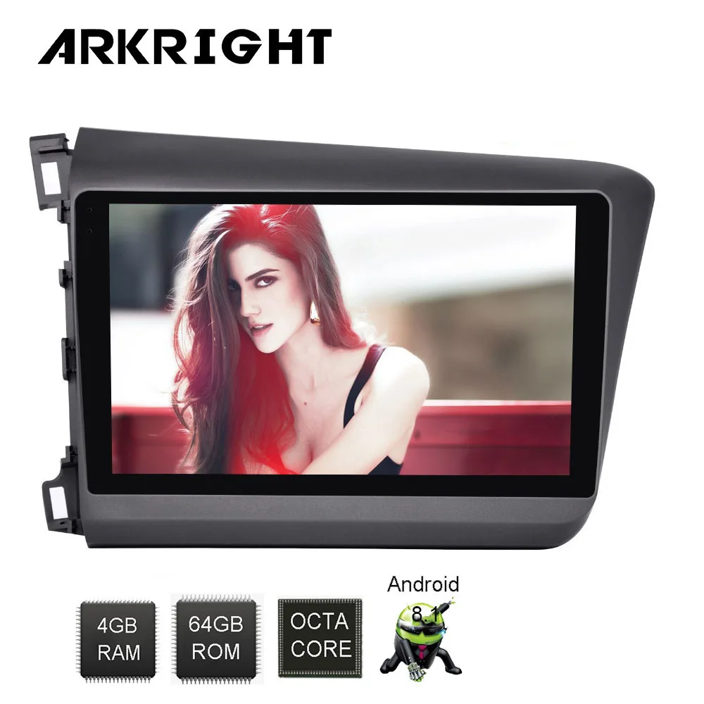 IPS 9 &quot4 Гб + 64 DSP для Honda Civic 2012 2015 левый привод Android 8 1 PX5 Octa Core камера заднего вида Wifi
