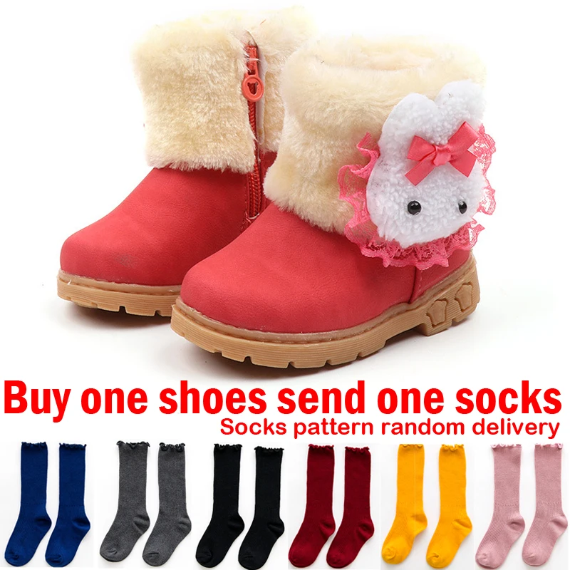 

Rabbit Plush Fur Boots Kids Winter Shoes For Girls Snow Boots for Children Footwear Girl Bunny Shoes Kids Snowshoes Toddler Boot