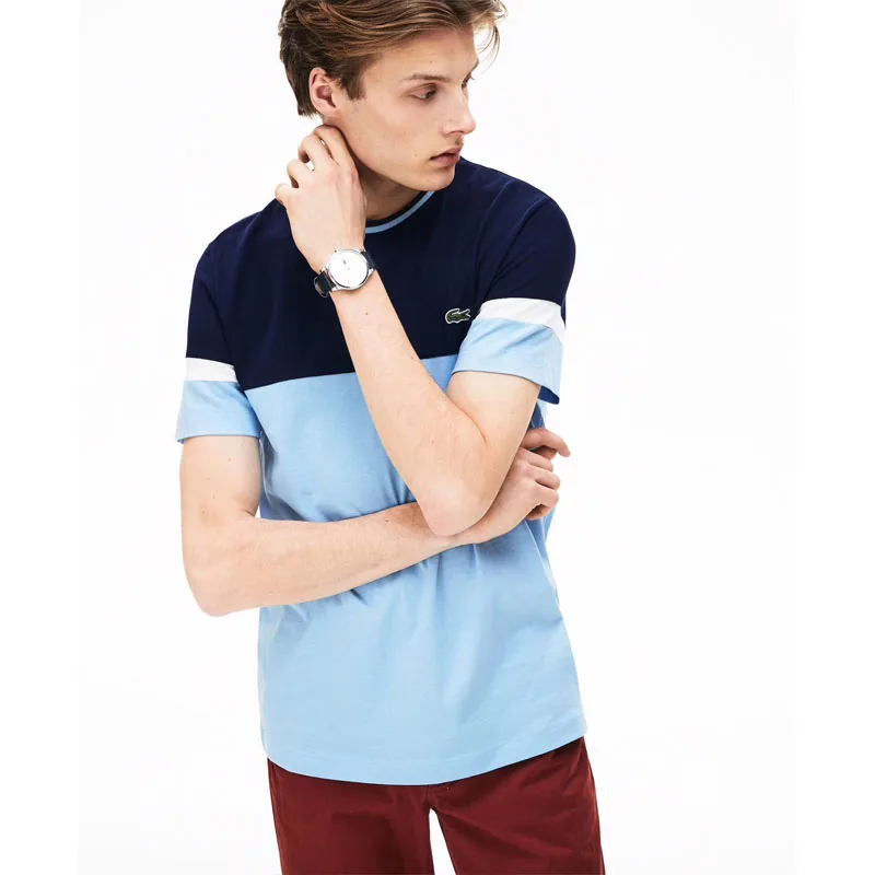 Lacostelegend T Shirt mens classic summer cotton Leisure Blue Short Sleeve Tees Men T shirt comfortable ropa deportiva hombre