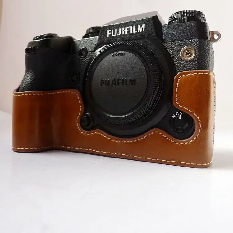 Pu кожаный чехол для камеры половина тела сумка для камеры чехол для Fujifilm XH1 Fuji X-H1 чехол для камеры