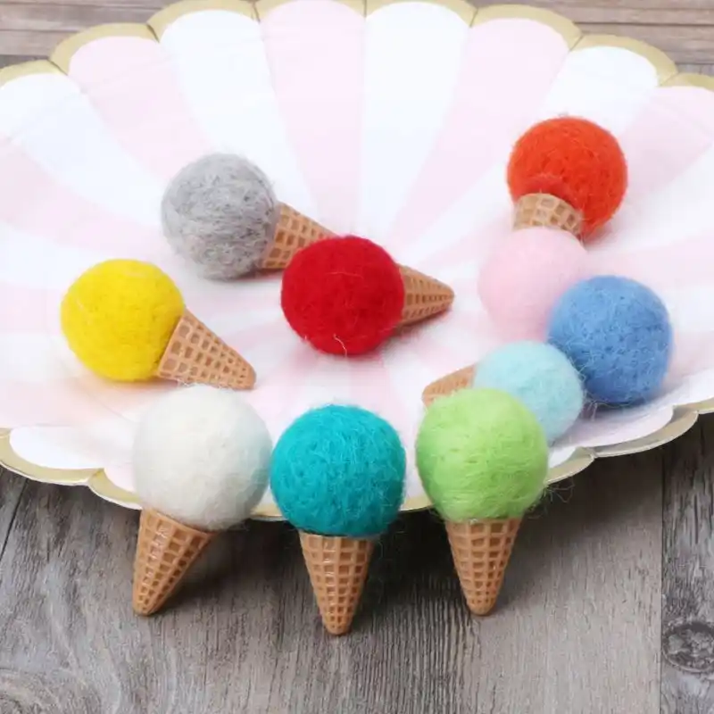 Handmade de Feltro Mini Sorvete Adereços Acessórios Minúsculos Do Bebê Meninas Meninos Sessão de Fotos Adereços Fotografia de Recém-nascidos