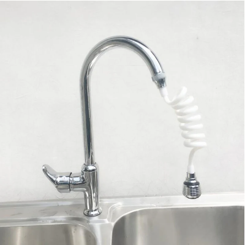 FEIGO 1Pcs Home Stretchable 50cm Water Filter Telescopic Extension Tube Kitchen Faucet Extender Water-Saving Vozzle Filter F613