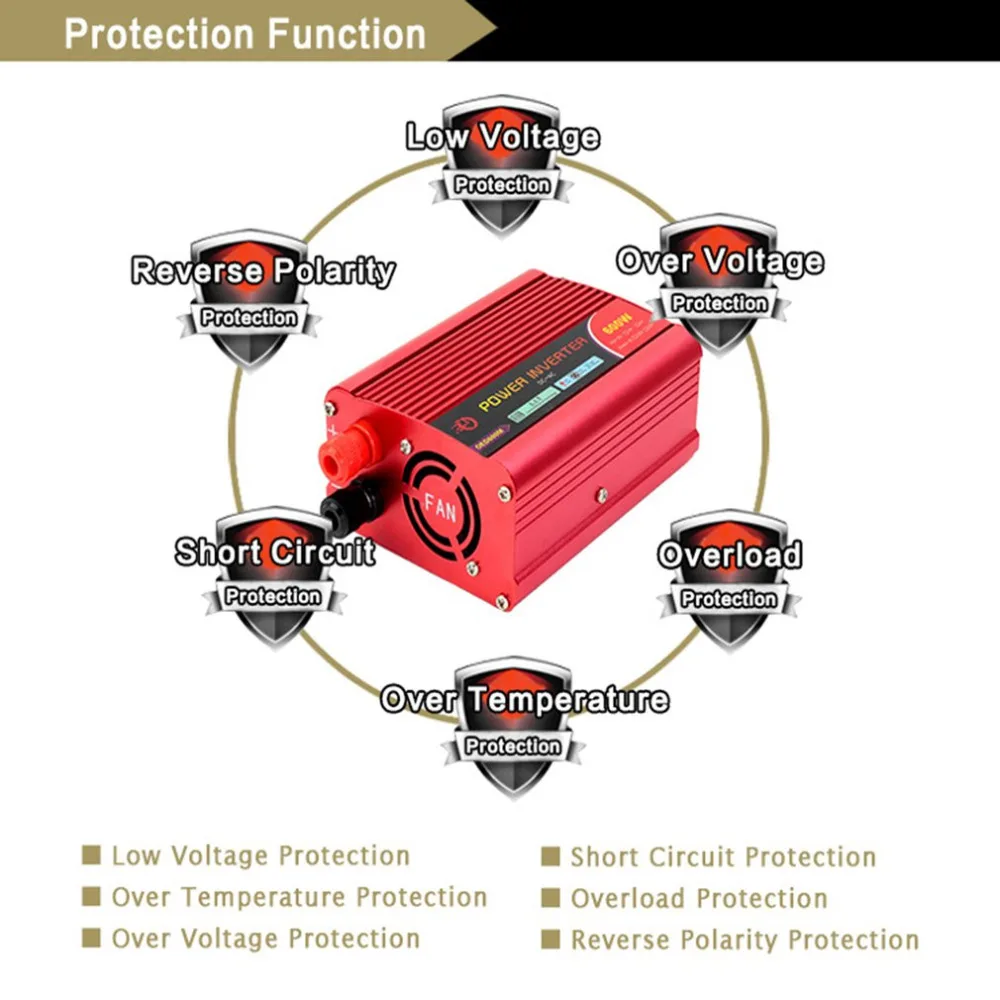 

Peak 600W Modified Sine Wave Power Inverter Uninterruptible Power Source Solar Inverter Continue 300W