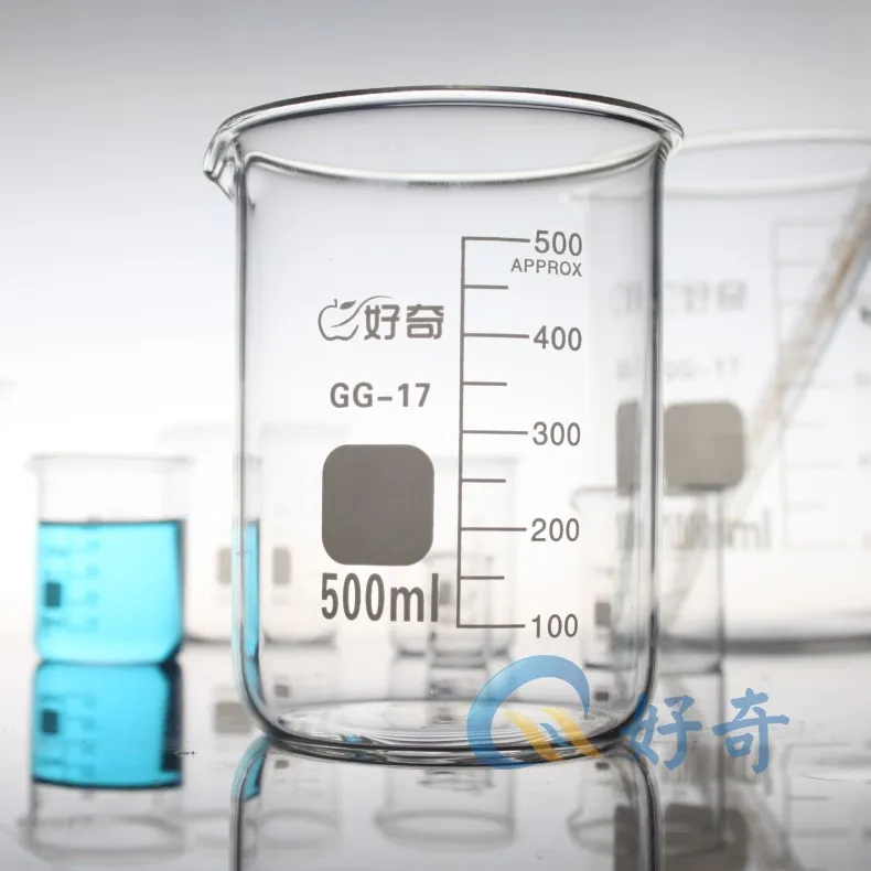 500ml glass beaker GG17 high borosilicate glass thickening heat