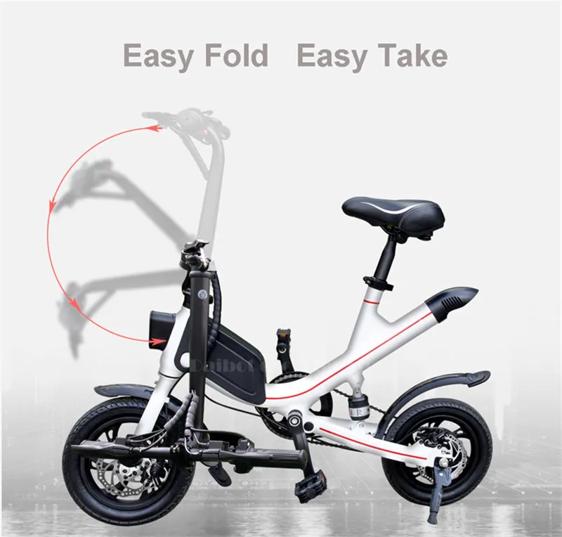 Perfect Mini Electric Bike Two Wheels Electric Bicycle 12 inch 36V 350W Portable Foldable Electric Scooter With Seat For Adults 13