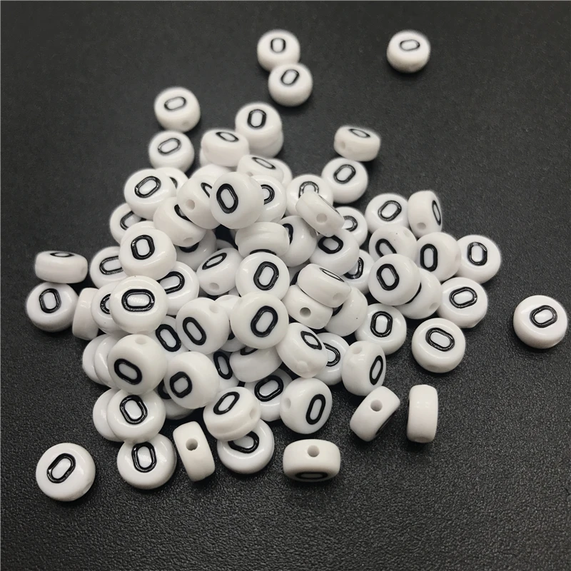 

100pcs 7mm Letter O Acrylic Spaced Beads Letter Beads Oval Alphabet Beads For Jewelry Making DIY Bracelet Necklace