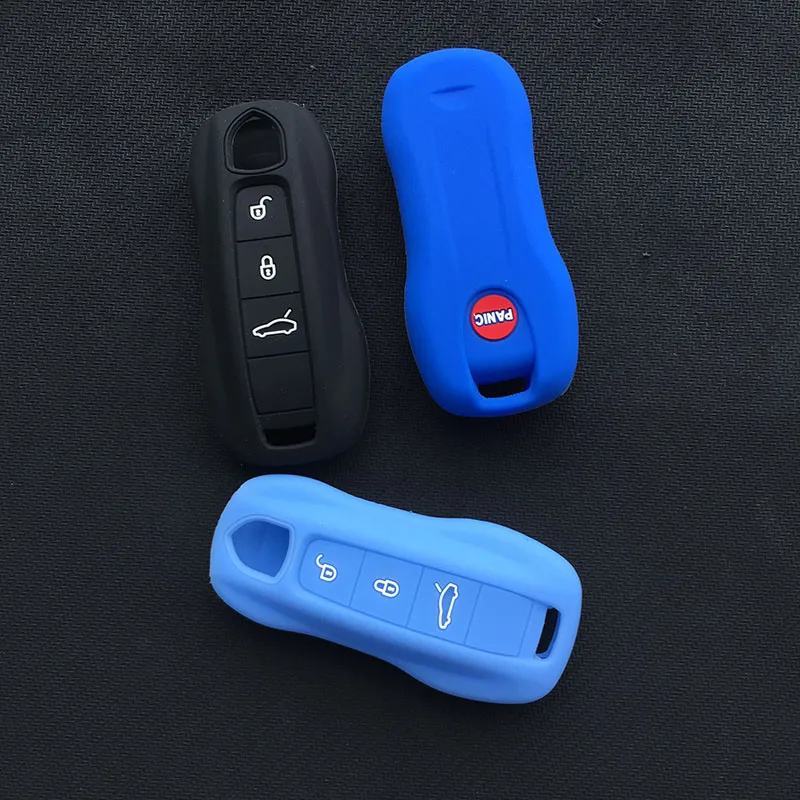 

Silicone Car Key Cover Case For Porsche car key set macan Cayenne Palamera 718 porta llaves pared casa Key Case For Keychain